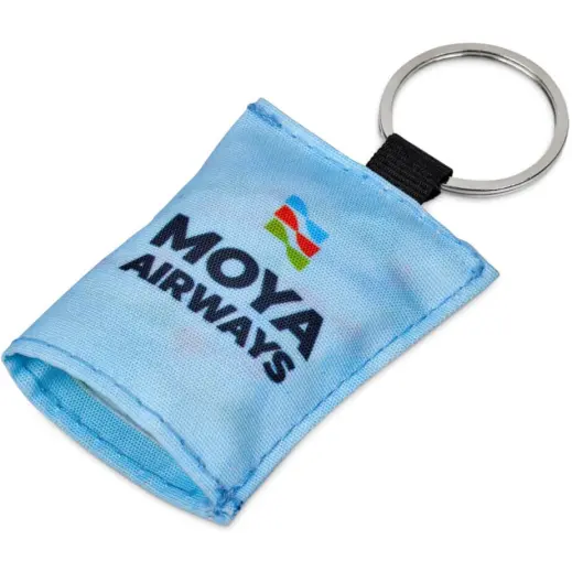 Hoppla Aquila Polyester Keyring Pouch with Cleaning Cloth Branded Closed